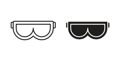 Ski goggles icons symbol. Simple, flat design for web or mobile app