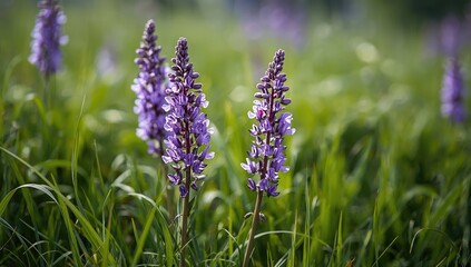 Fototapeta premium Detailed view of purple Lamium amplexicaule flowers emphasizing plant identification, ideal for nature-themed layouts