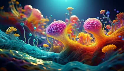 vibrant microscopic life forms in fluid motion