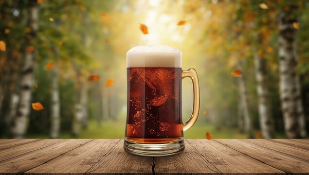 Vintage-style mug filled with Root beer, highlighting classic drink presentation