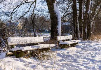 winterliche Schneelandschaft  auf den Feldern und &Auml;ckern im Norden von Berlin, Berlin-L&uuml;bars, Reinickendorf, Deutschland
