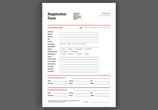 Registration Form Layout