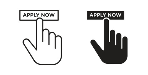 Obraz premium Apply icons illustration, editable stroke, flat design style isolated on white