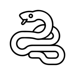 Simplified Icon of a Coiled Snake with Open Mouth and Eye