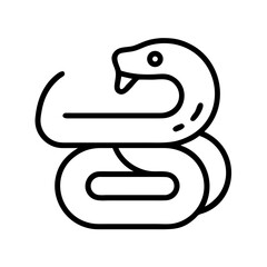 Minimalist drawing of a coiled snake with a distinct geometric style