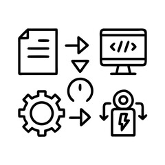 Schematic representation of file processing, code generation, and power usage