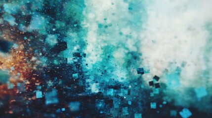 Colorful shapes and patterns move in abstract design in digital art