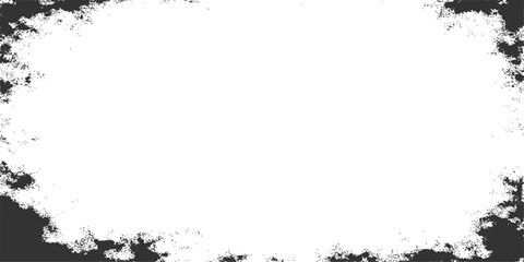 Fototapeta premium Vintage black grunge frame vector with a floral pattern and ink texture for a retro design element featuring a dirty paint style silhouette border