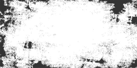 Fototapeta premium Abstract grunge black background featuring a vintage ink splash texture with a decorative floral paint border and artistic spray splatter design on a dirty paper vector pattern