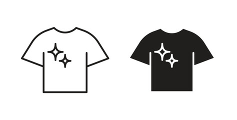 Clean Clothes icons illustration, editable stroke, flat design style isolated on white