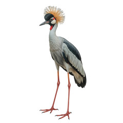 Fototapeta premium Crowned Crane Stands Tall Showcasing Its Unique Features in a Natural Setting