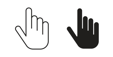 Obraz premium Finger icons illustration, editable stroke, flat design style isolated on white