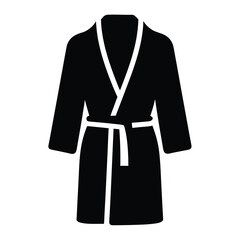 Naklejka premium Black Robe with Belt Illustration on White Background in Simple Style