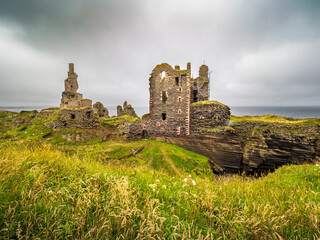 Castle Sinclair Girnigoe ruins on Caithness coast