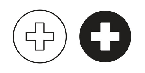 Obraz premium Hospital signs illustration, editable stroke, flat design style isolated on white