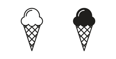 Ice cream icons illustration, editable stroke, flat design style isolated on white © iconic