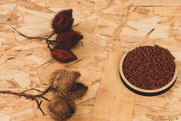 Annatto tree bixa orellana seeds 
