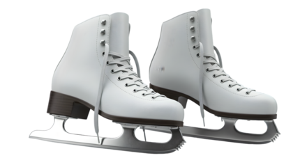 Ice skates for winter sports and outdoor activities, isolated on transparent background.