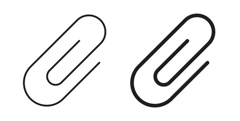 Fototapeta premium Paperclip icons illustration, editable stroke, flat design style isolated on white