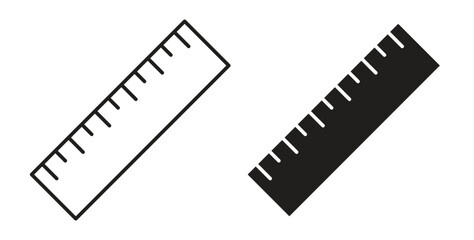 Fototapeta premium Ruler icons illustration, editable stroke, flat design style isolated on white