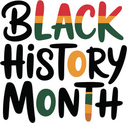 Colorful Pan-African Style Black History Month Typography Graphic