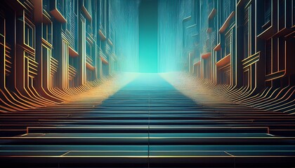 abstract technology background with stairs