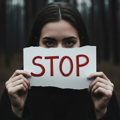 Young Female Activist Demanding Social Justice and Safety