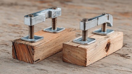 C-Clamp on Wooden Table for Holding Wood or Metal