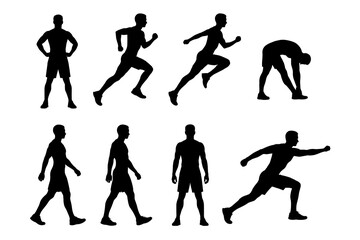 Silhouette of athletic poses and movements for fitness inspiration