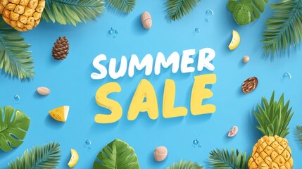Summer Sale Banner Vector Template for Business