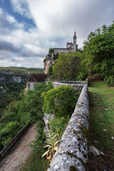 Castle and village of Rocamadour in France