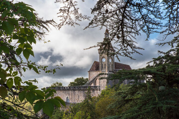Castle and village of Rocamadour in France