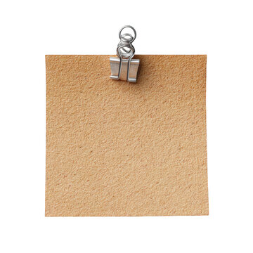 Single note with clip isolated on transparent background
