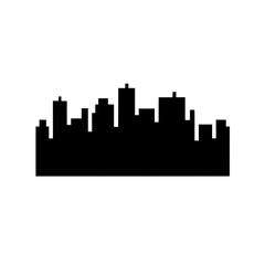 Obraz premium Silhouette of modern city skyline on a bright white background vector