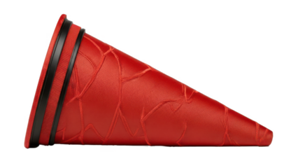 Red textured cone sleeve isolated subject with alpha channel