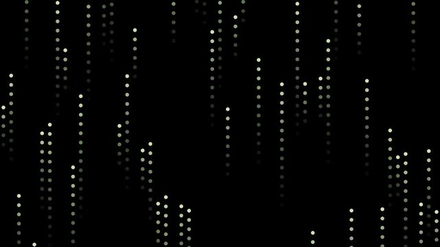Digital matrix rain falling green dots cyber effect 4K seamless loop hacker code animation technology backgrounds