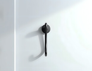 Minimalist black wall hook mounted on white wall with soft natural light for modern interior design