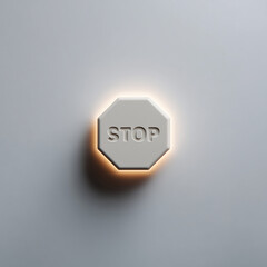 Imagen 3d de un s&iacute;mbolo de no pasar o deternerse.