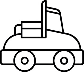 Road Roller Construction Vehicle Icon Outline Drawing