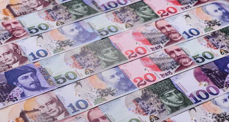 Obraz premium Georgia money, the georgian lari currency, banknotes. Georgian money, the lari