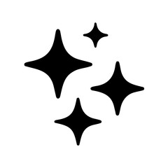 Obraz premium Stylized Sparkling Stars and Glittering Icons in a Black Silhouette Vector