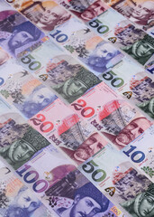 Obraz premium Georgia money, the georgian lari currency, banknotes. Georgian money, the lari