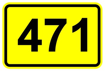 Illustration eines Schildes der Bundesstraße B 471 in Deutschland  © Pixel62