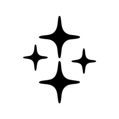 Obraz premium Four pointed stars arranged around a central point create sparkle symbol