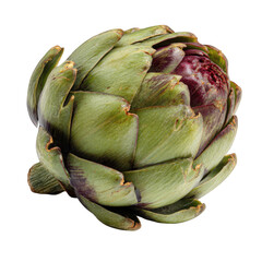 Fototapeta premium Fresh green artichoke isolated on transparent background