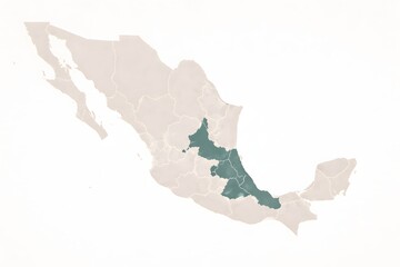Naklejka premium Mexico Map Vector with Central Mexico Highlighted