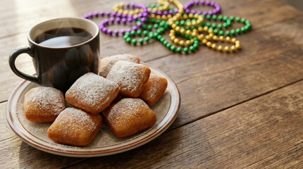 Authentic Mardi Gras Beignets and Coffee