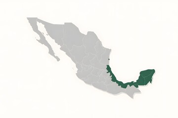 Naklejka premium Mexico Map Vector with Veracruz Region Highlighted
