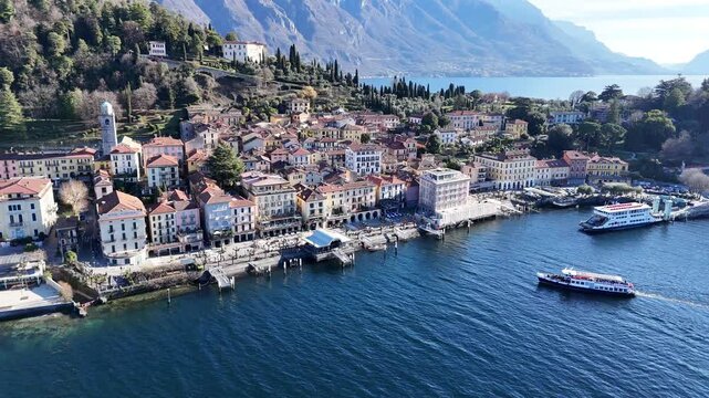 Aerial Video of Bellagio on Lake Como, Italy