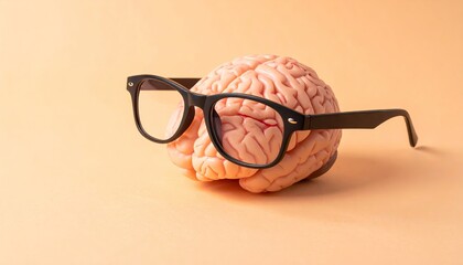 Brain wearing eyeglasses - seeing eye of the mind